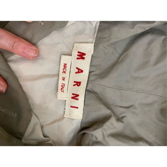 Marni Green Cotton Drawstring Rain Jacket, Sz Italy 38 /US Medium*, MSRP $2100 - Picture 4 of 11